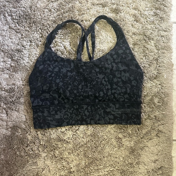 Lululemon Athletica Black Floral Sports Bra - Picture 1 of 3